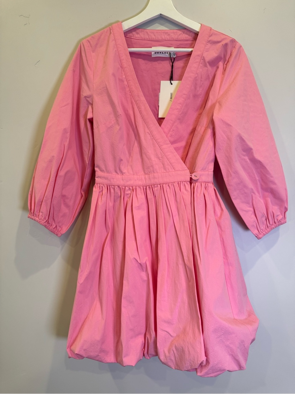 Sovere Bubble Hem Mini Dress Fit & Flare Style Bubblegum Pink Dress N15
